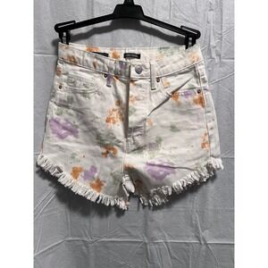 Wild Fable Denim Shorts High Rise Frayed Hem Tie Dye Casual Cute Size 2